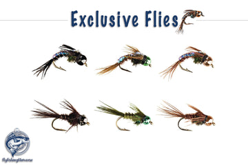 Pheasant Tail Assortment Nymph-Head™ - 6 Pack - Exclusive Flies - Fly Fishing Flies - Fly Gifts hook Size 16 - 6 different colors