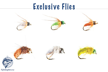 Caddis Pupa and Larva Nymph-Head™ Assortment - 6 Pack - Exclusive Flies  - Fly Fishing Flies - Fly Gifts hook Size 16 - 6 different colors