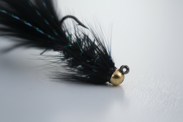 Black Woolly Bugger Fly Fishing Lures - Gold Bead Head (3-Pack)