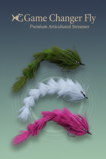 Fly Fishing Feather Game Changer | Olive-Pink-White | Size 4 ought