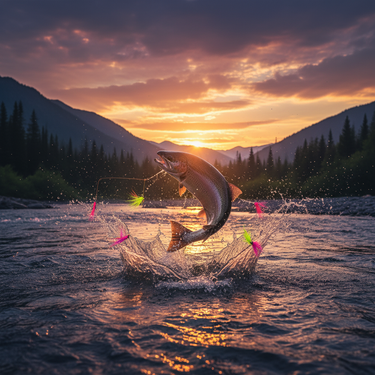 Mobile-optimized fly fishing background with centered action