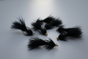 Black Woolly Bugger Fly Fishing Lures - Gold Bead Head (3-Pack)