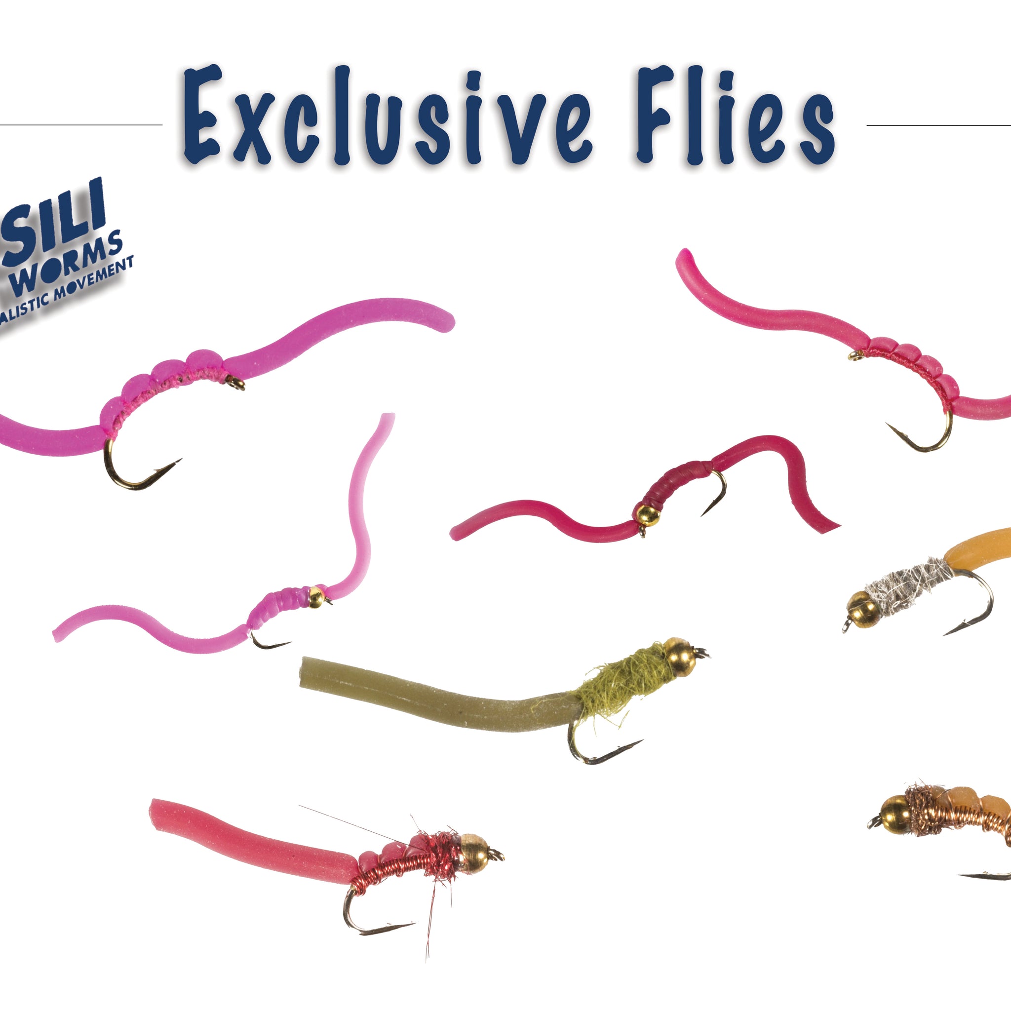 Sili Worm Assortment - Nymph Assortment - Catch more fish! - 48 Exclusive Handcrafted Flies - Hook Sizes 12 and 14