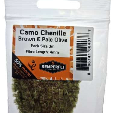 Camo Chenille 4mm Small Brown & Pale Olive