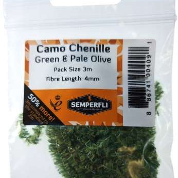 Camo Chenille 4mm Small Green & Pale Olive