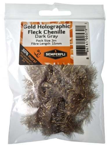 Gold Tinsel Fleck 15mm Large Gray