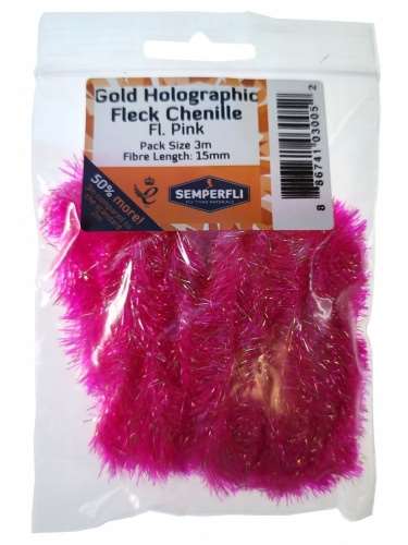 Gold Tinsel Fleck 15mm Large Fl Pink