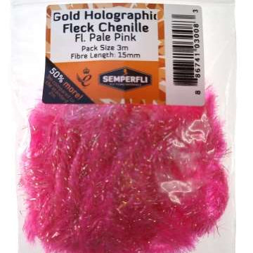 Gold Tinsel Fleck 15mm Large Fl Pale Pink