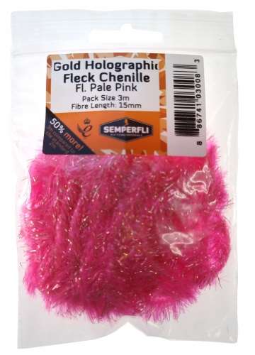 Gold Tinsel Fleck 15mm Large Fl Pale Pink