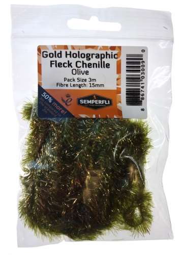 Gold Tinsel Fleck 15mm Large Olive