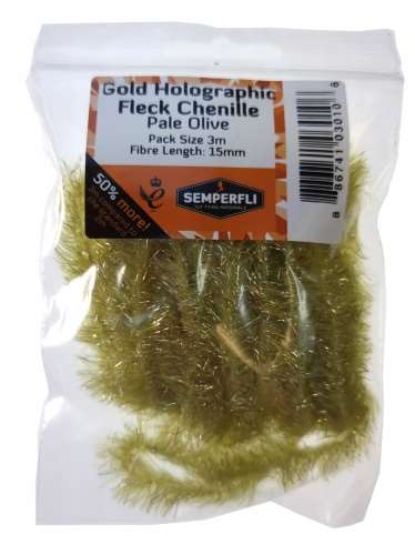 Gold Tinsel Fleck 15mm Large Pale Olive