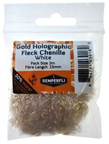 Gold Tinsel Fleck 15mm Large White